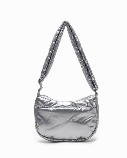 MINI GLAM PUFFY CROSSBODY BAG IN CHROME