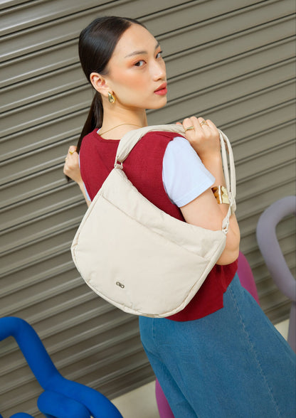 POSH PUFFY CROSSBODY BAG IN OAT