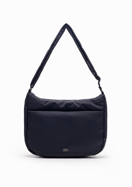 POSH PUFFY CROSSBODY BAG IN JET BLACK