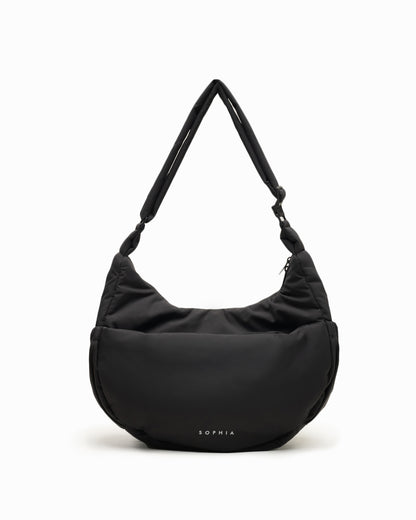 L COSY LUXE CRESCENT BAG JET BLACK