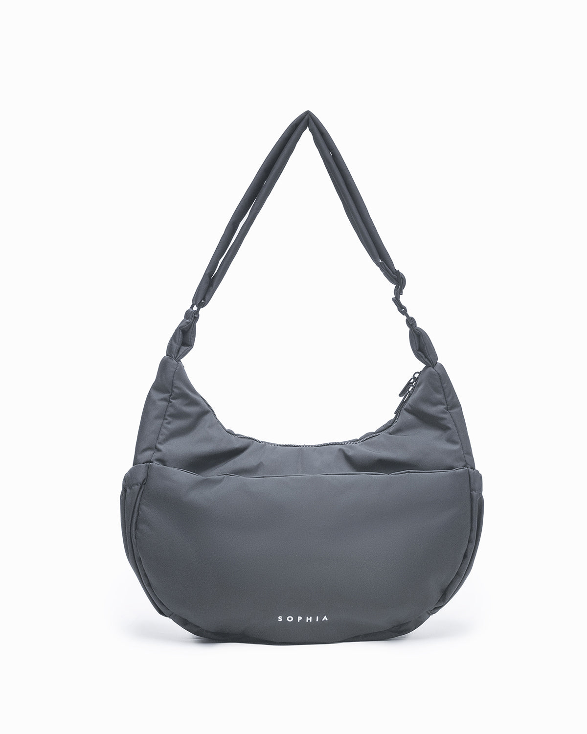 L COSY LUXE CRESCENT BAG CHARCOAL